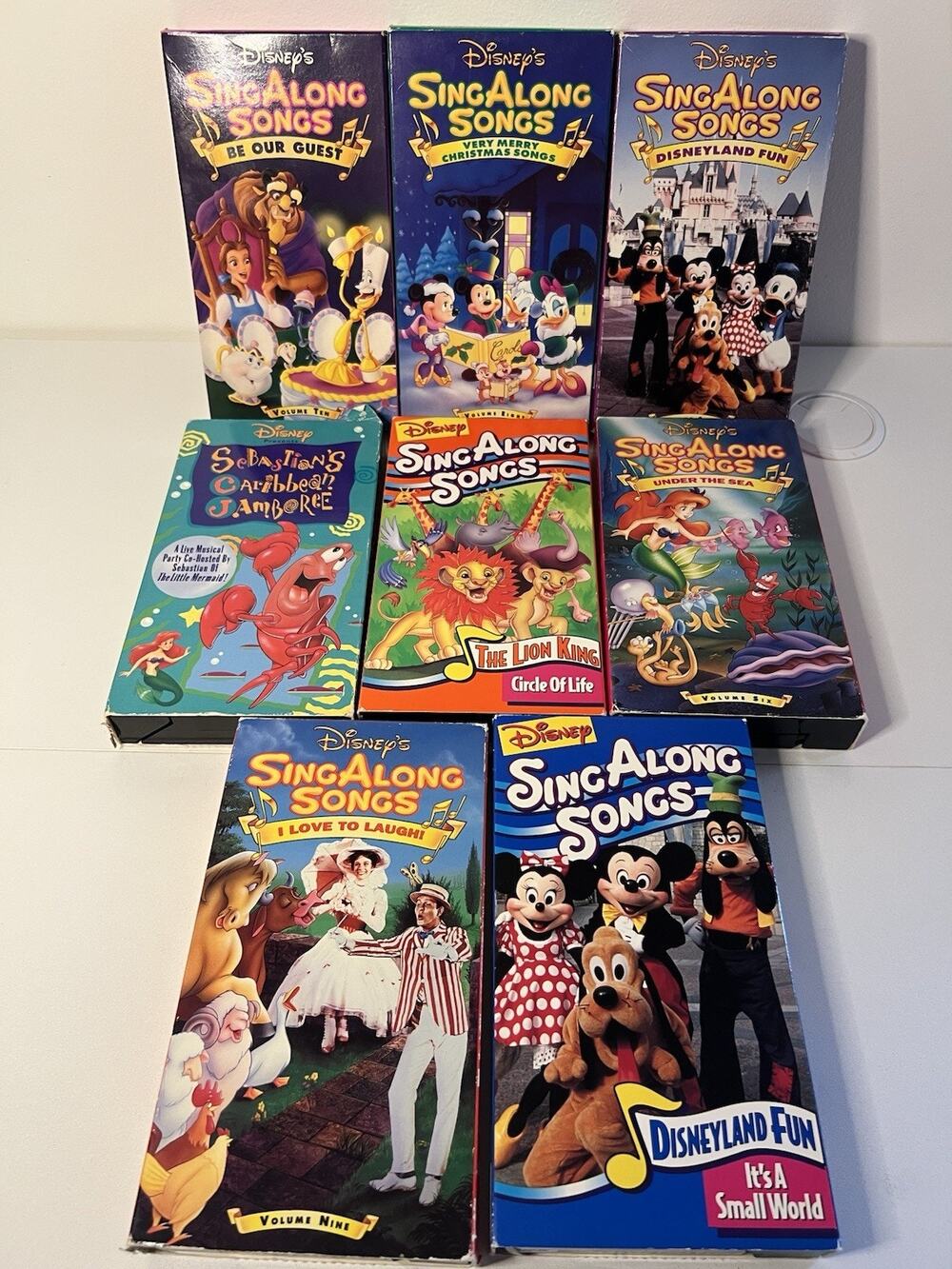 Lot of 8 Disney Sing Along Songs VHS Tape Collectible Kids Movies